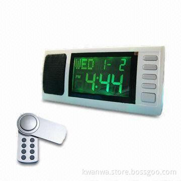Clock Radio with Built-in Adapter and LCD for Eternal Calendar Display, 110 to 220V Input Voltage